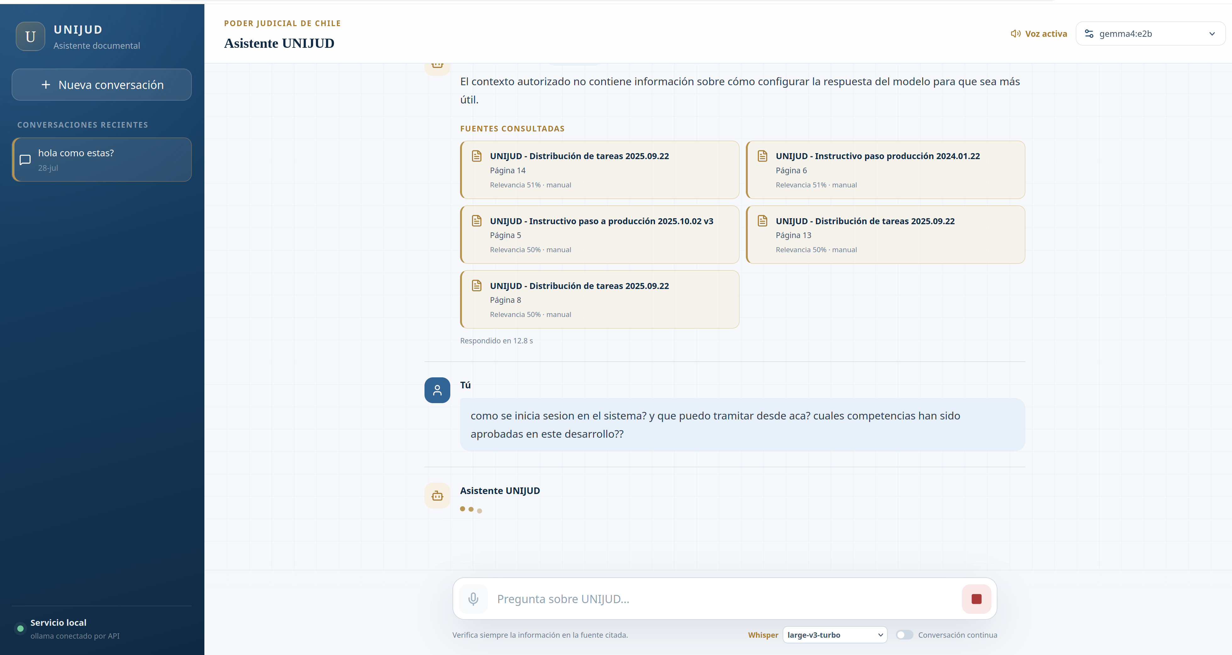 Captura 1 de Chatbot UNIJUD.