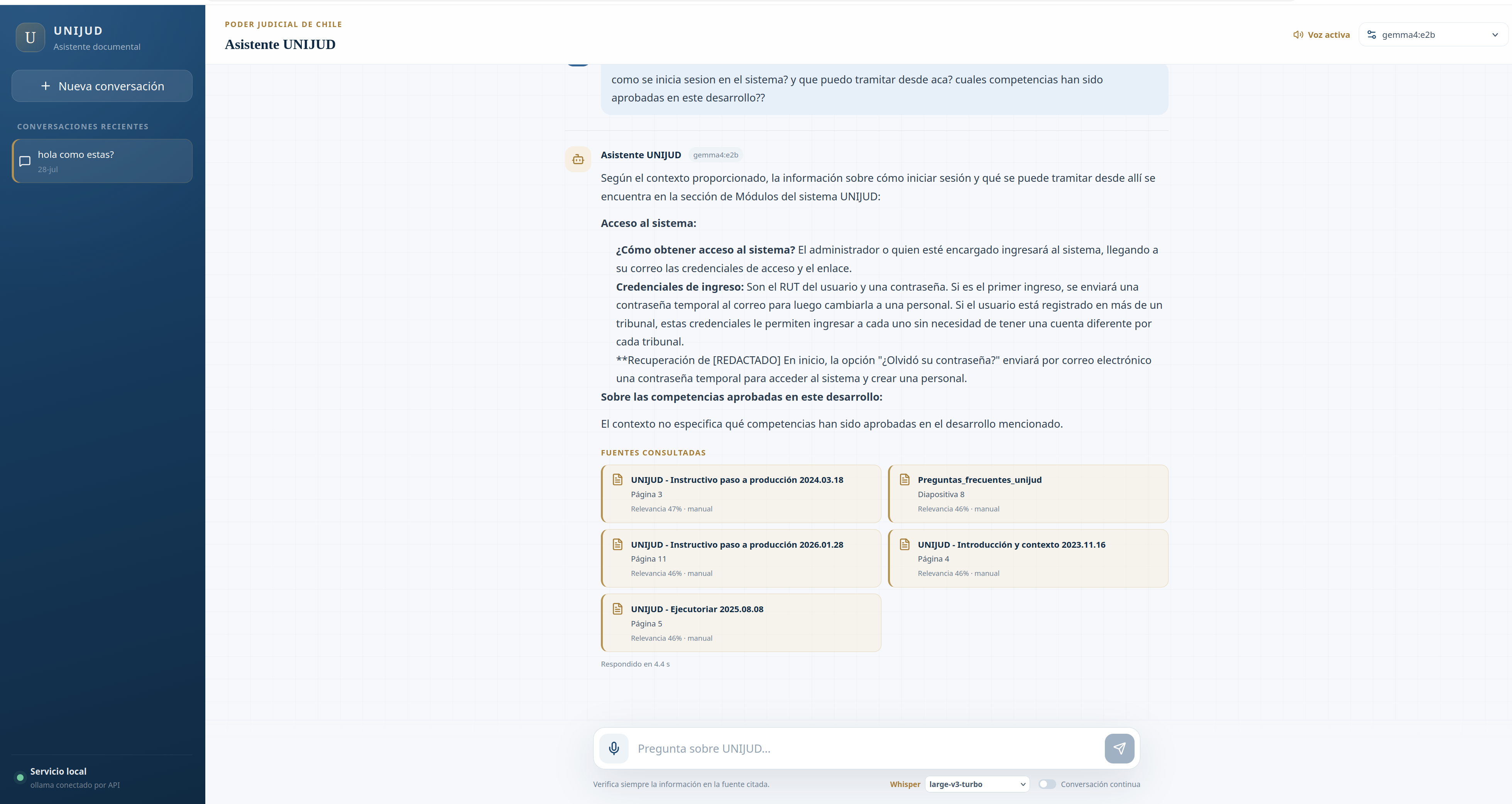 Captura 2 de Chatbot UNIJUD.