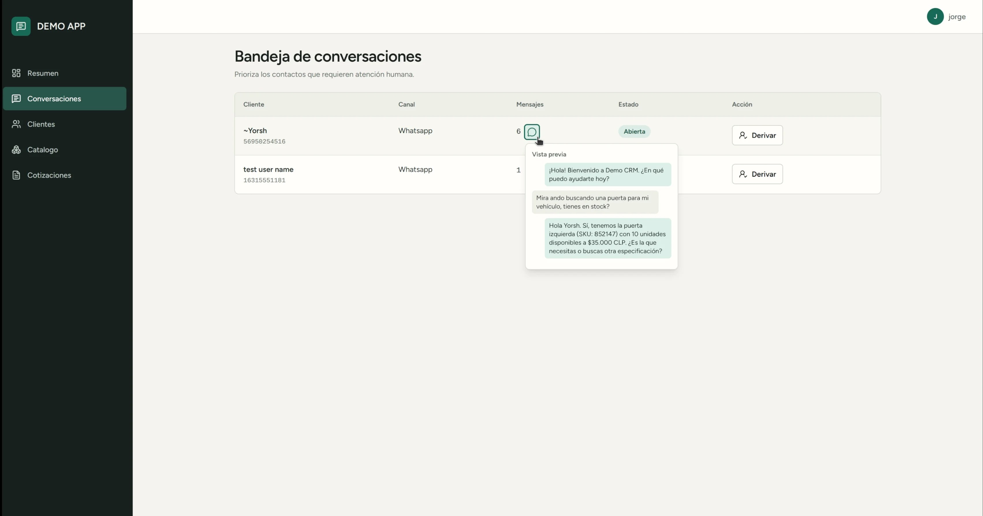Captura 2 de CRM comercial para WhatsApp.